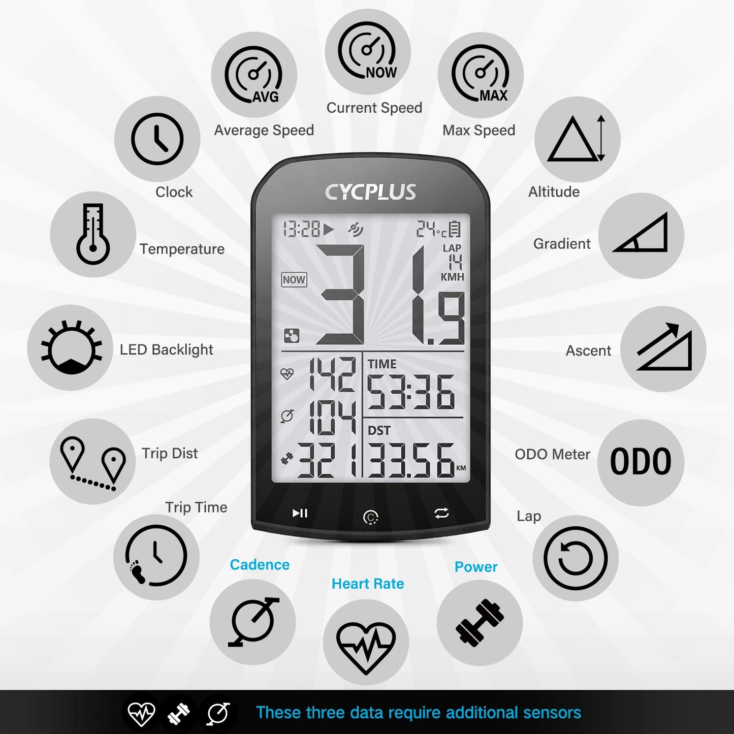 TrackX GPS Fietscomputer 