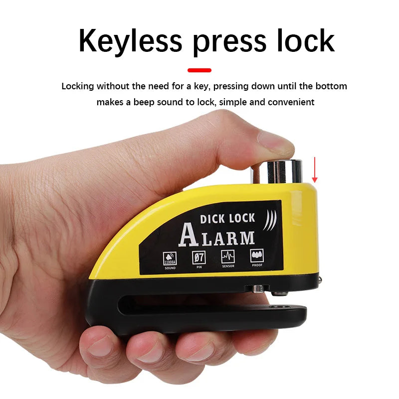 LockGuard Disk Padlock Waterproof 110dB Alarma