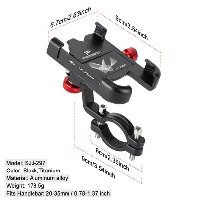 NEWBOLER MTB-Telefonhalterung, Fahrradhalter, 360 ° drehbar, Aluminium, verstellbarer Fahrrad-Telefonhalter, rutschfeste Fahrradhalterung