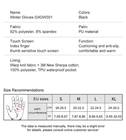 INBIKE Winterhandschuhe für Herren und Damen, 3M Thinsulate-Handschuhe für kaltes Wetter, Touchscreen, wasserabweisend, winddichte Reithandschuhe