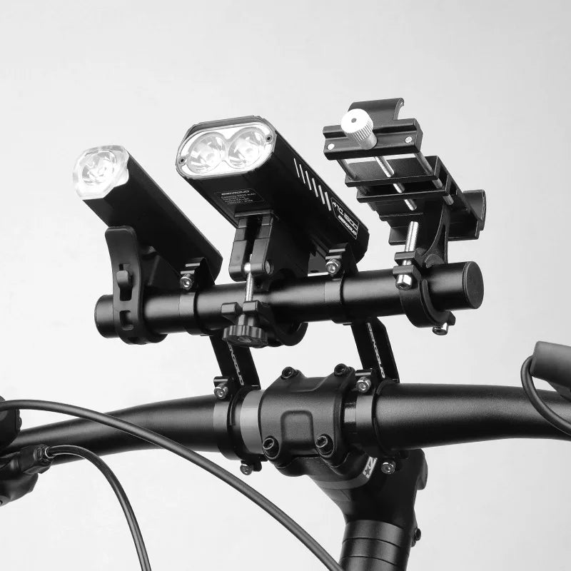 Stuurverlenger Dubbele fietsstuurverlengbeugel voor het vasthouden van motorfiets E-bike lamp Snelheidsmeter GPS computerhouder